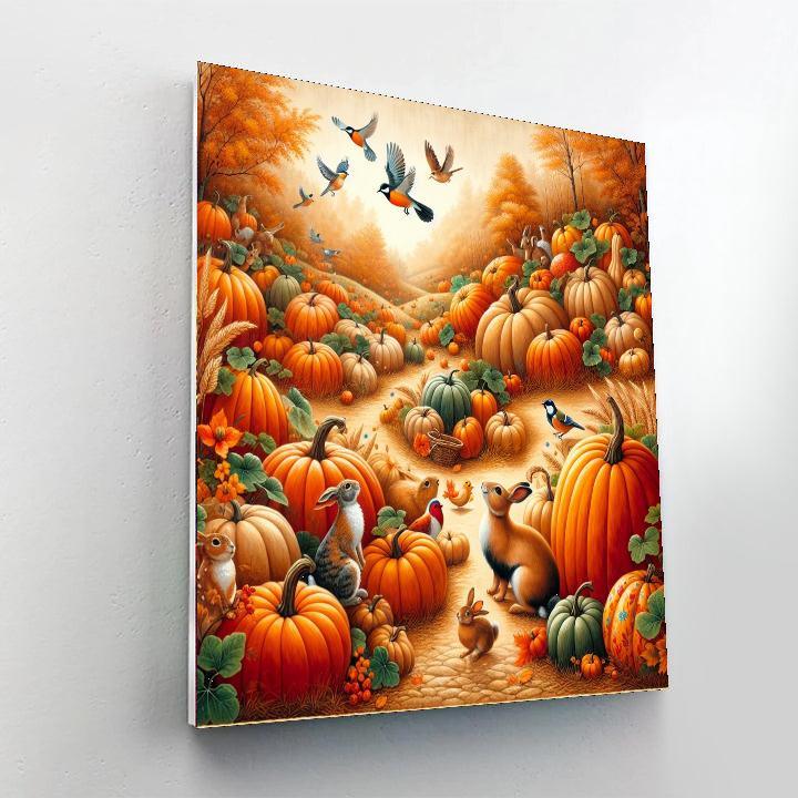 Whimsical Pumpkin Patch Numbered Painting Kits