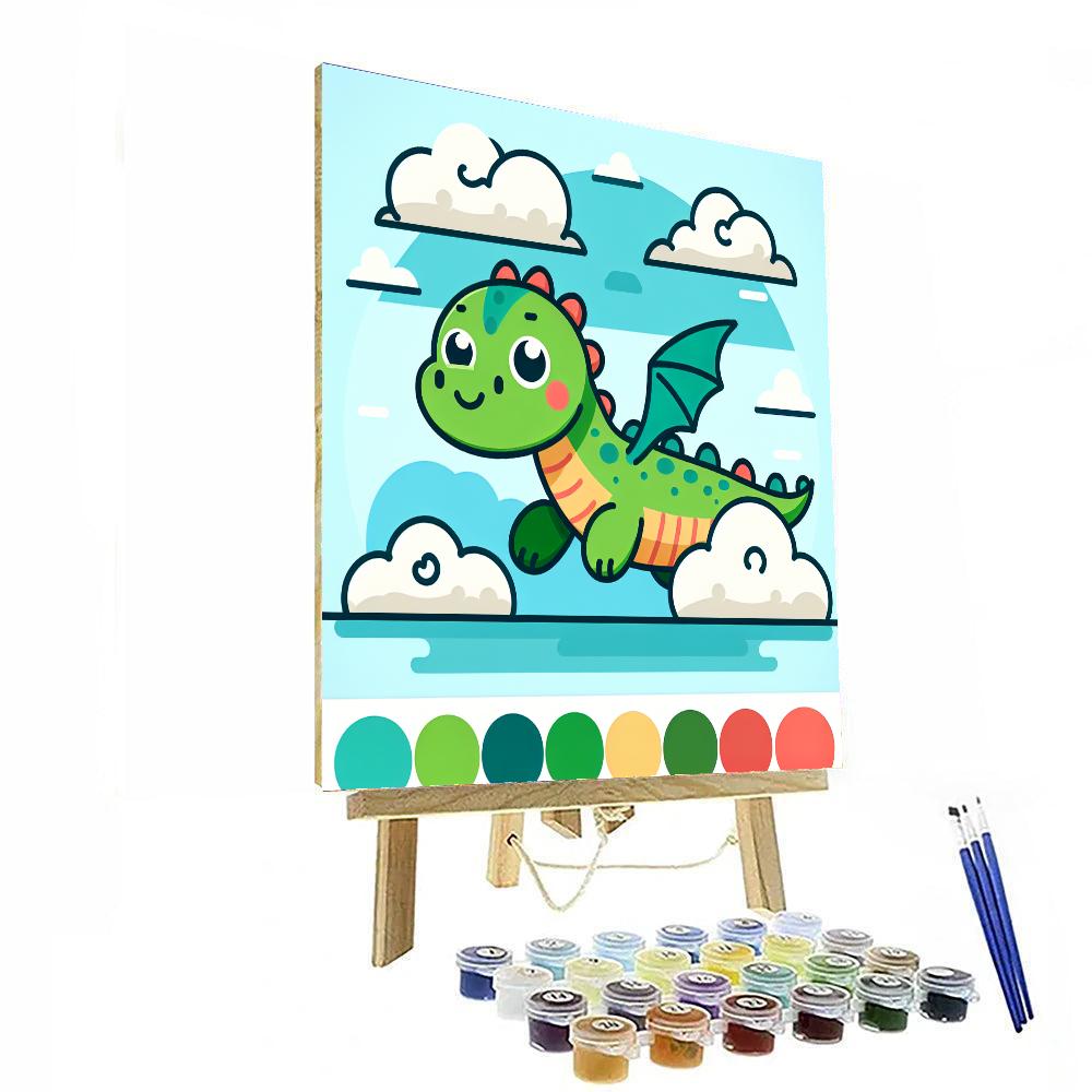 Whimsical Dragon's Flight Paint By Number