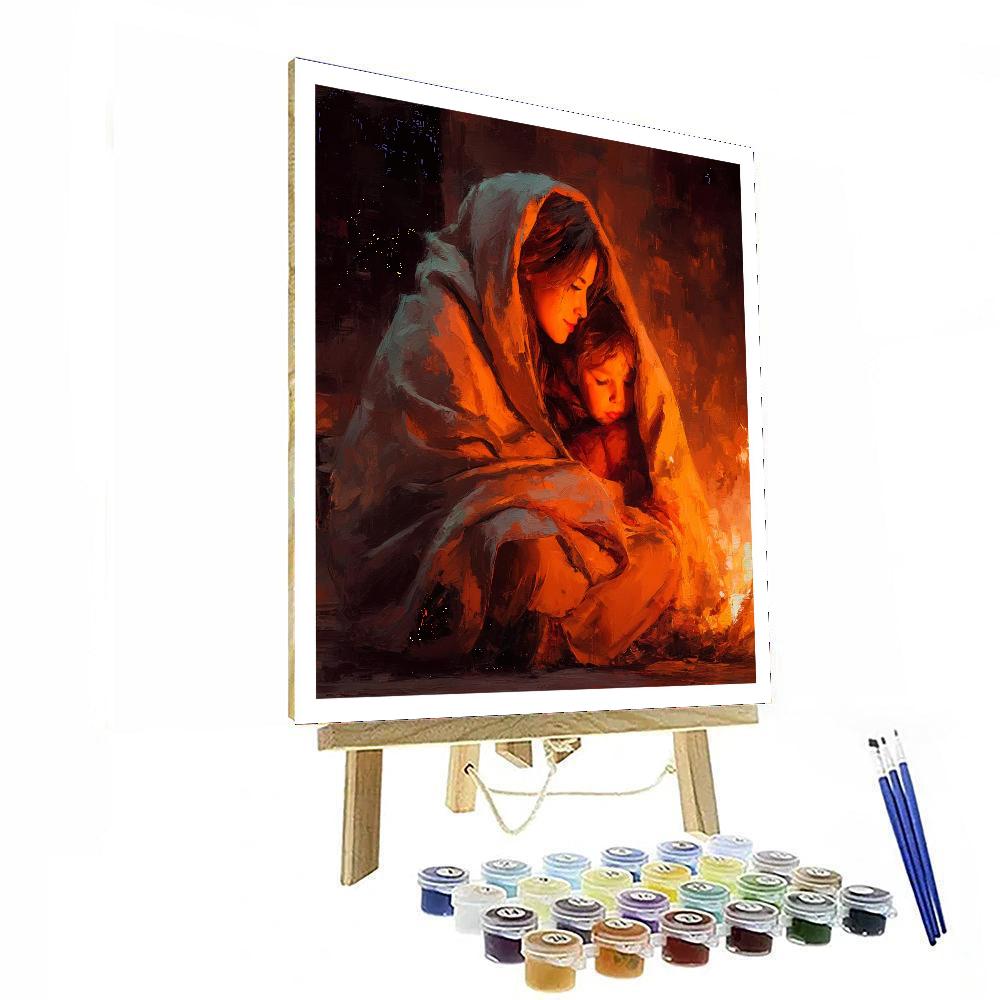 Cuddles By The Fireplace Paint By Number