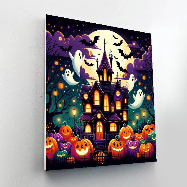 Charming Halloween Haunt Paint By Numbers Art