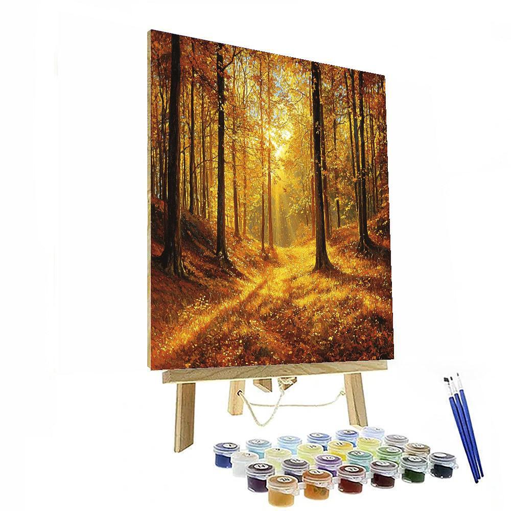 Caspar David Friedrich Inspired Mysterious Autumn Forest  Number Painting