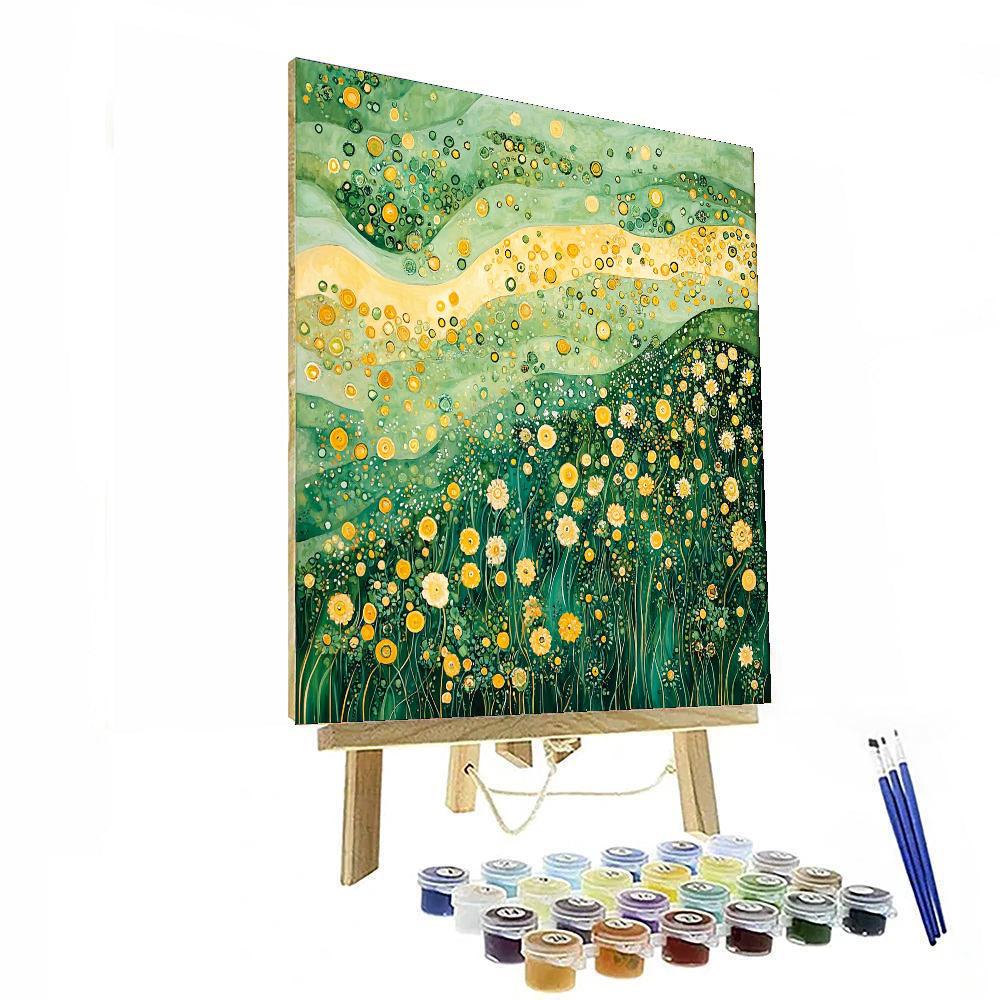 Gustav Klimt Inspired Glistening Meadows  Paint By Numbers Kits
