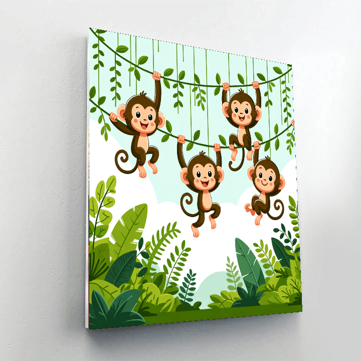 Jungle Monkey Escapades Paint By Color