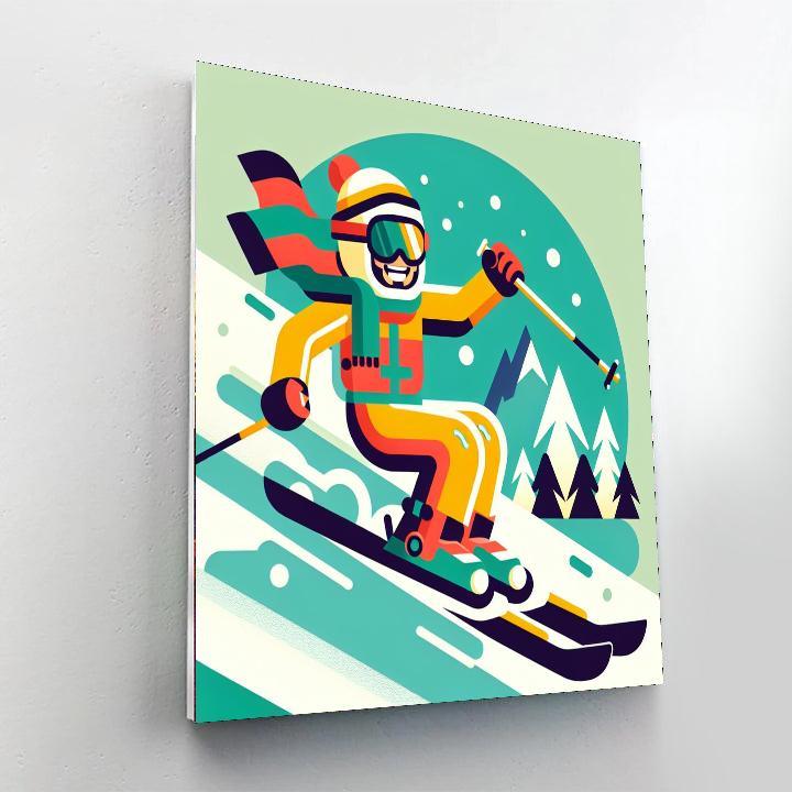 Ski Adventure Thrill Painting Number Kit