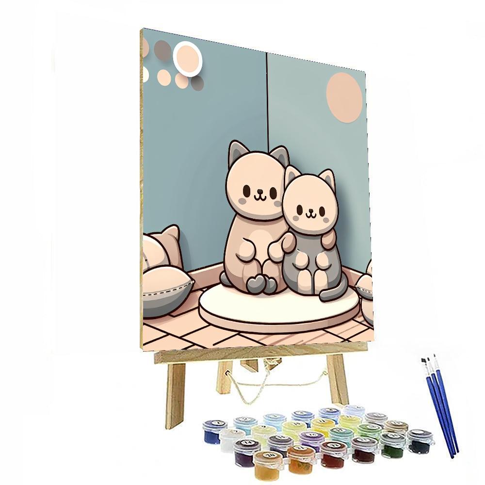 Caring Kittens' Cozy Corner Painting Number Kit
