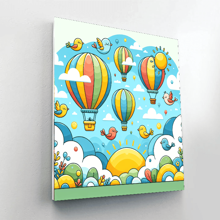 Colorful Adventure In The Sky Painting Number Kit