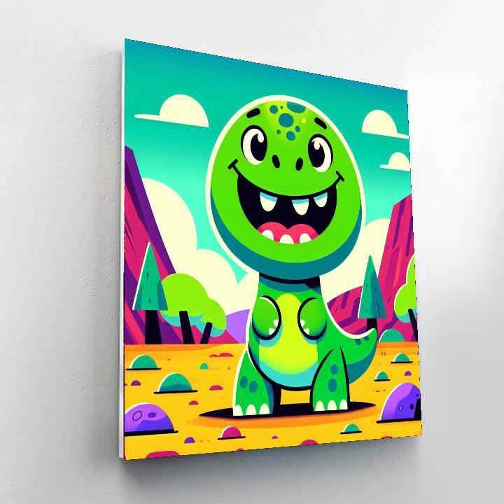 Happy Dino Paint By Numbers Art