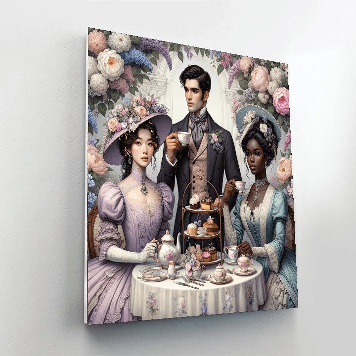 Victorian Tea Party Delight Painting Number Kit