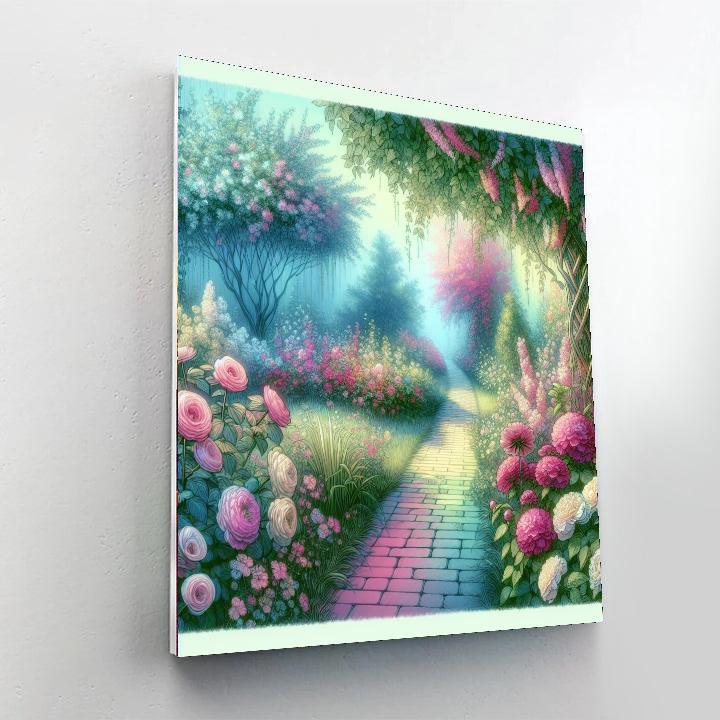 Dreamlike Garden Pathway Paint By Color