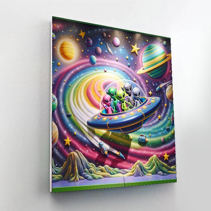 Mysterious Alien Encounter Paint By Numbers Art