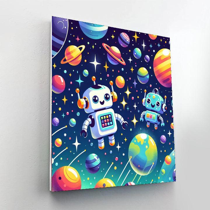 Robots In Space Numbered Painting Kits