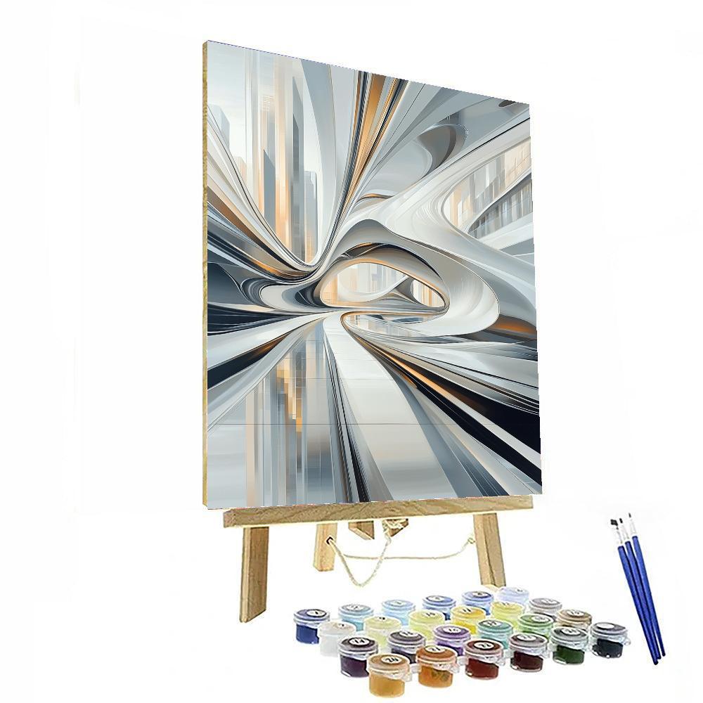 Zaha Hadid Inspired Contemporary Architectural Elegance  Paint By Numbers