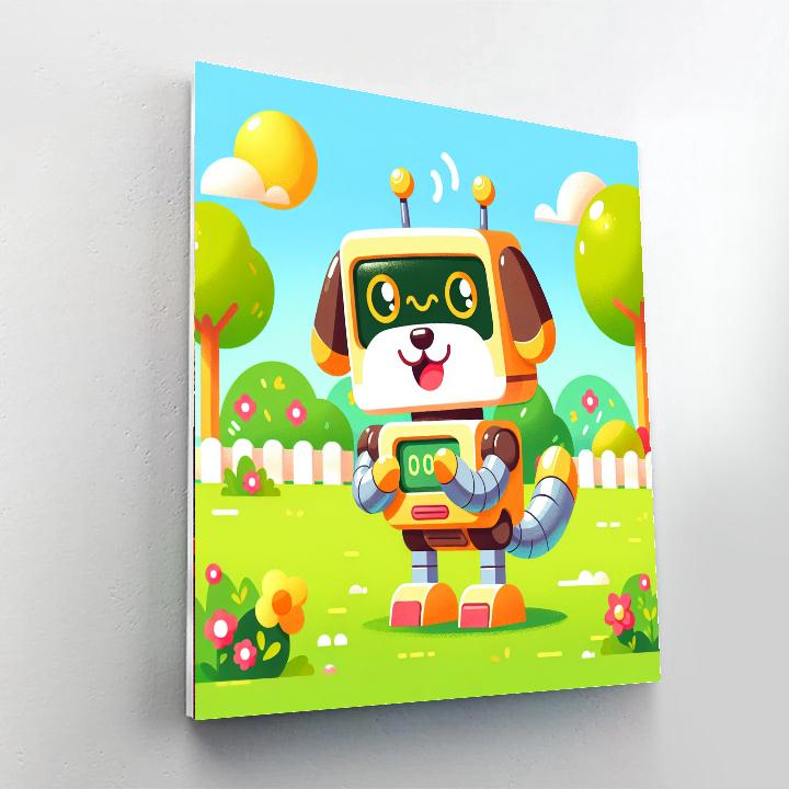 Joyful Robot Dog Numbered Painting Kits