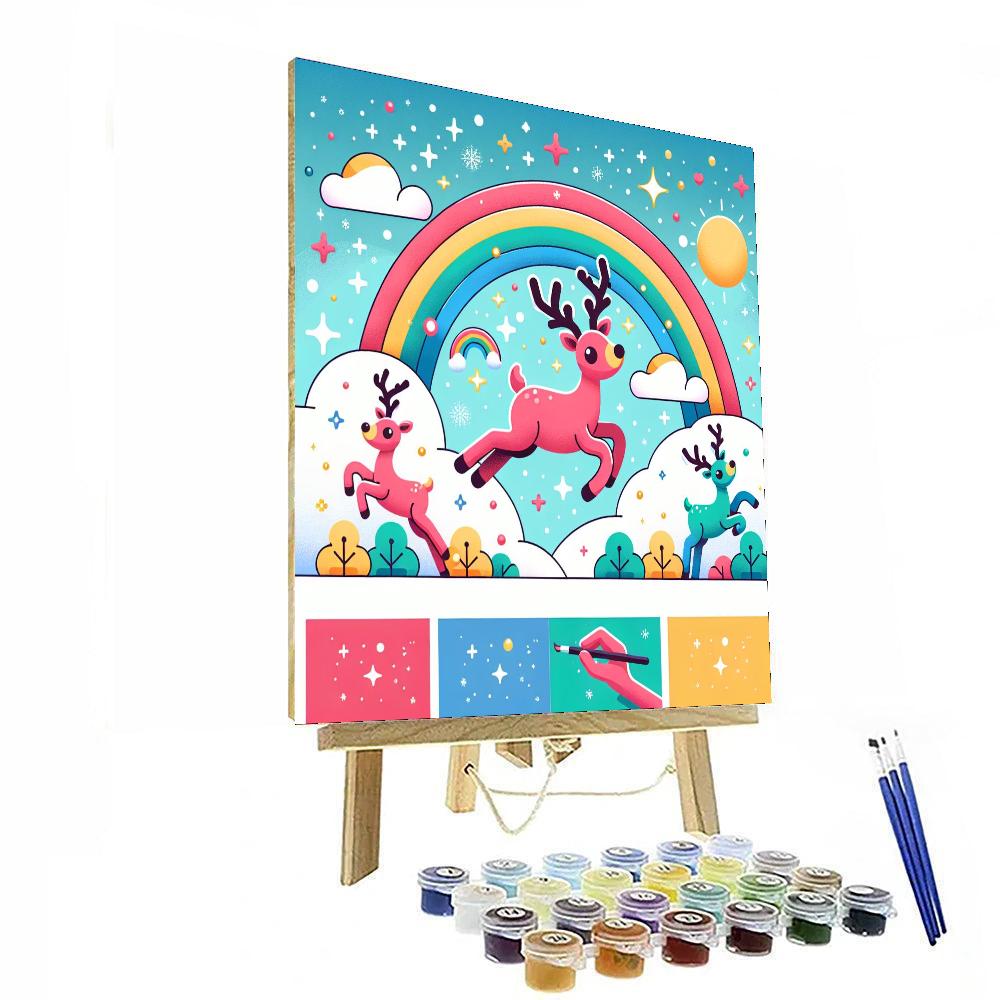 Rainbow Reindeer Revelry Numbered Painting Kits