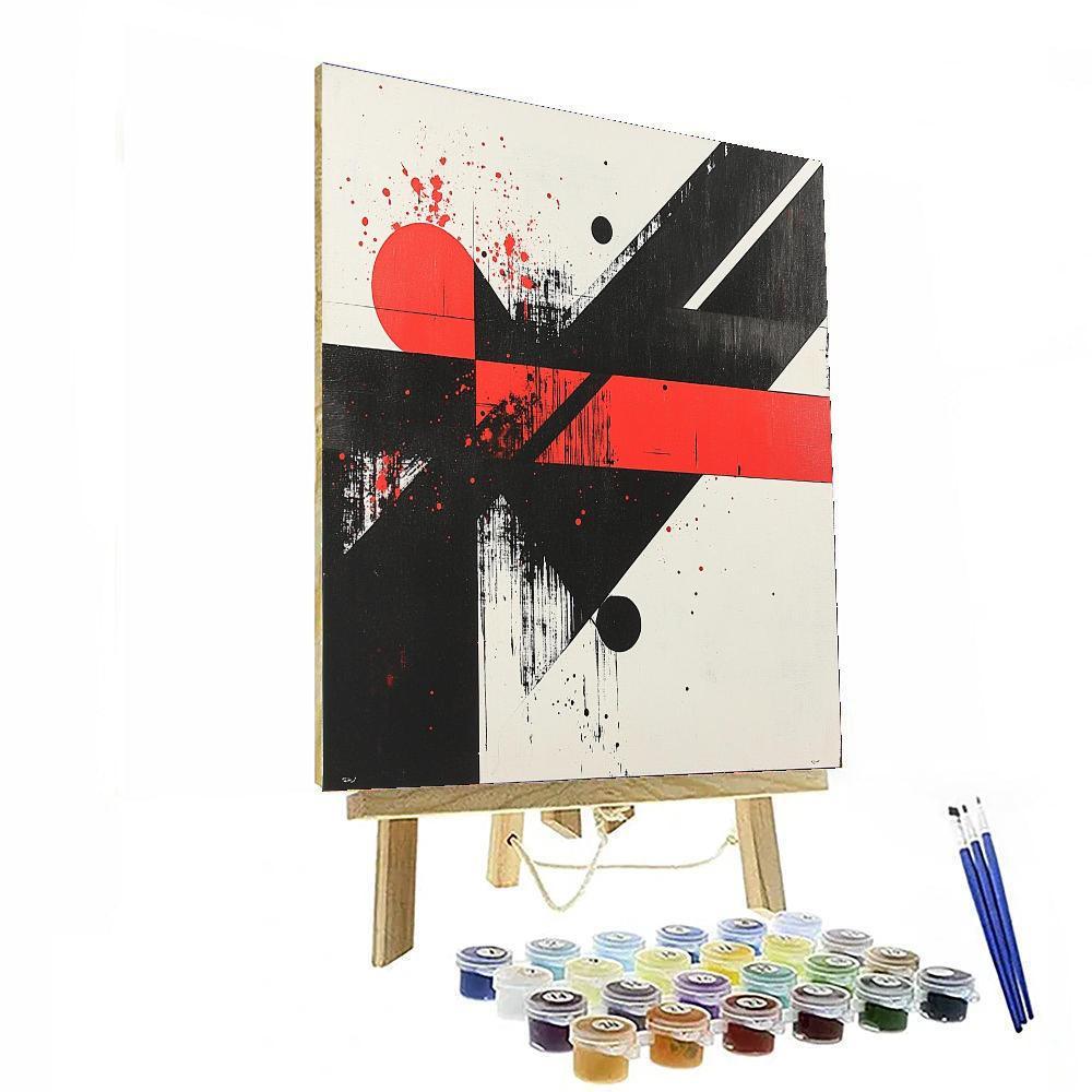 Kazimir Malevich Inspired Minimalist Elements  Number Painting