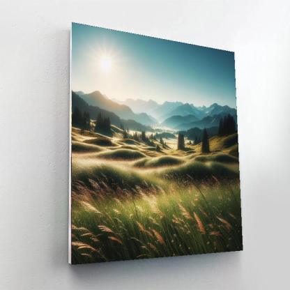 Tranquil Alpine Meadow Number Painting