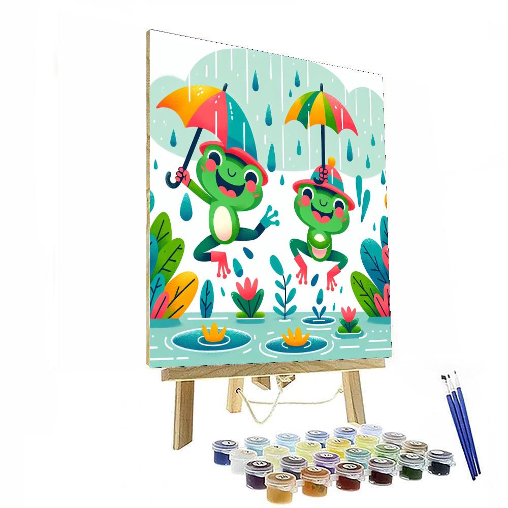 Rainy Day Frog Festival Number Painting