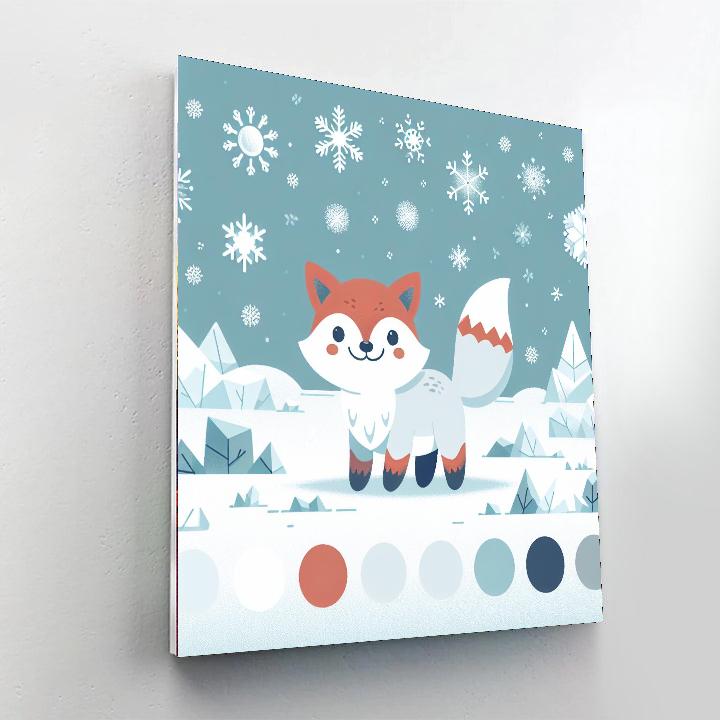 Arctic Fox Wonderland Painting Number Kit