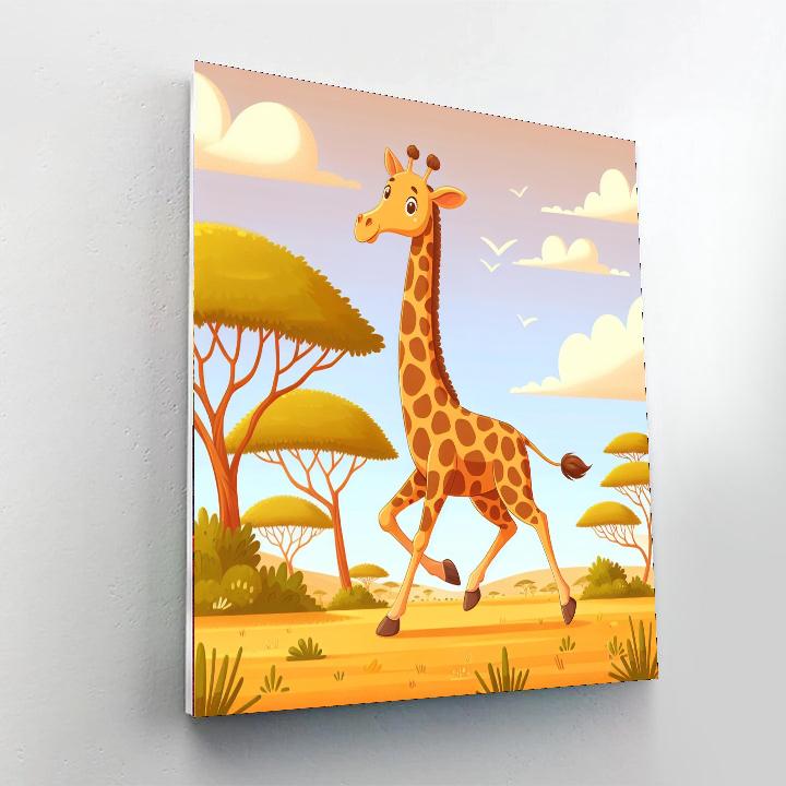 Giraffe's Grand Adventure Number Painting