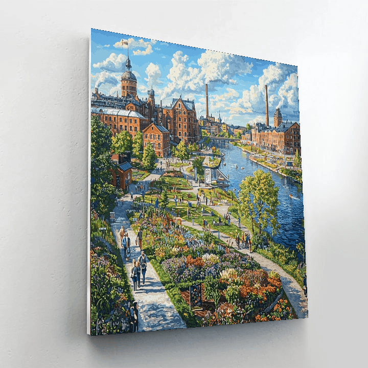 Norrköping Industrial Landscape DIY Paint By Numbers