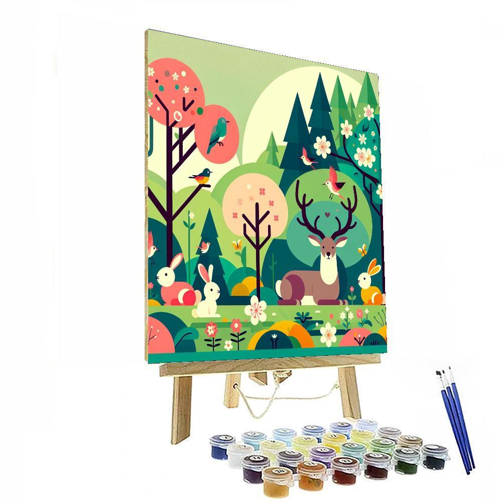 Friendly Woodland Animals Paint By Number