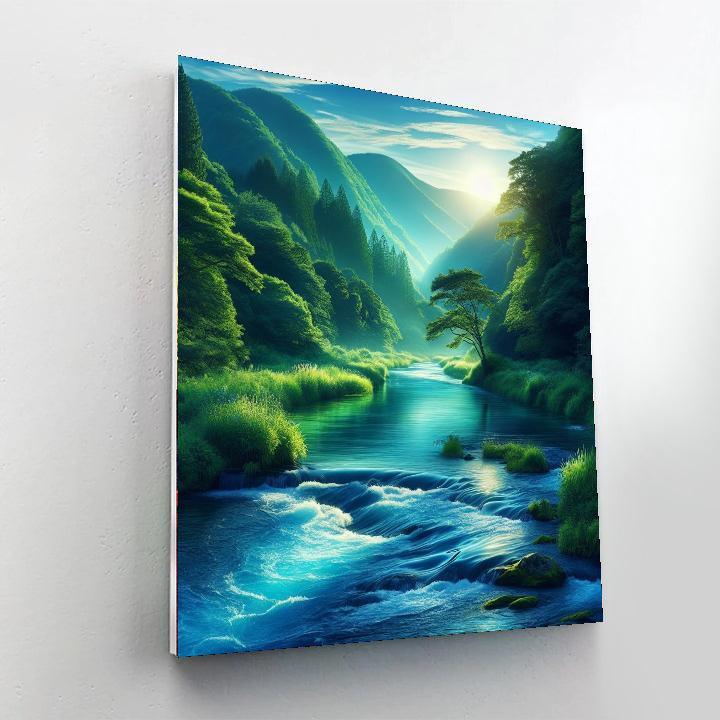 Sapphire River Flow Paint By Numbers