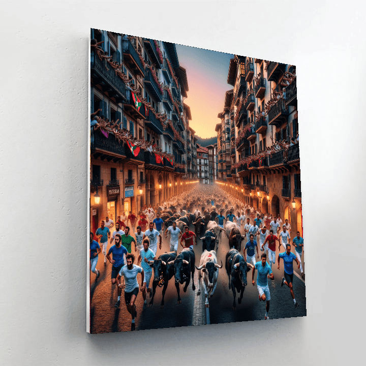 The Running Of The Bulls - Pamplona, Spain Painting Number Kit