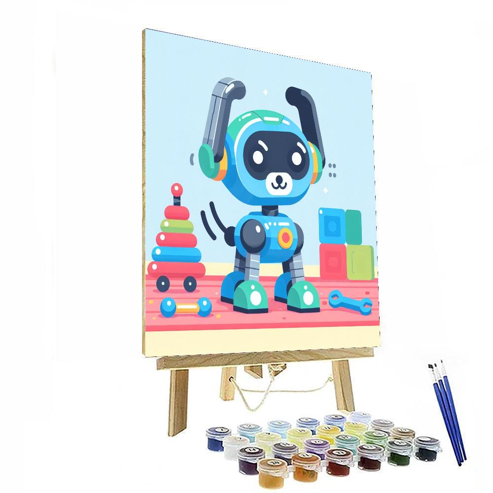 Cheerful Robot Pet Painting By Numbers Kit