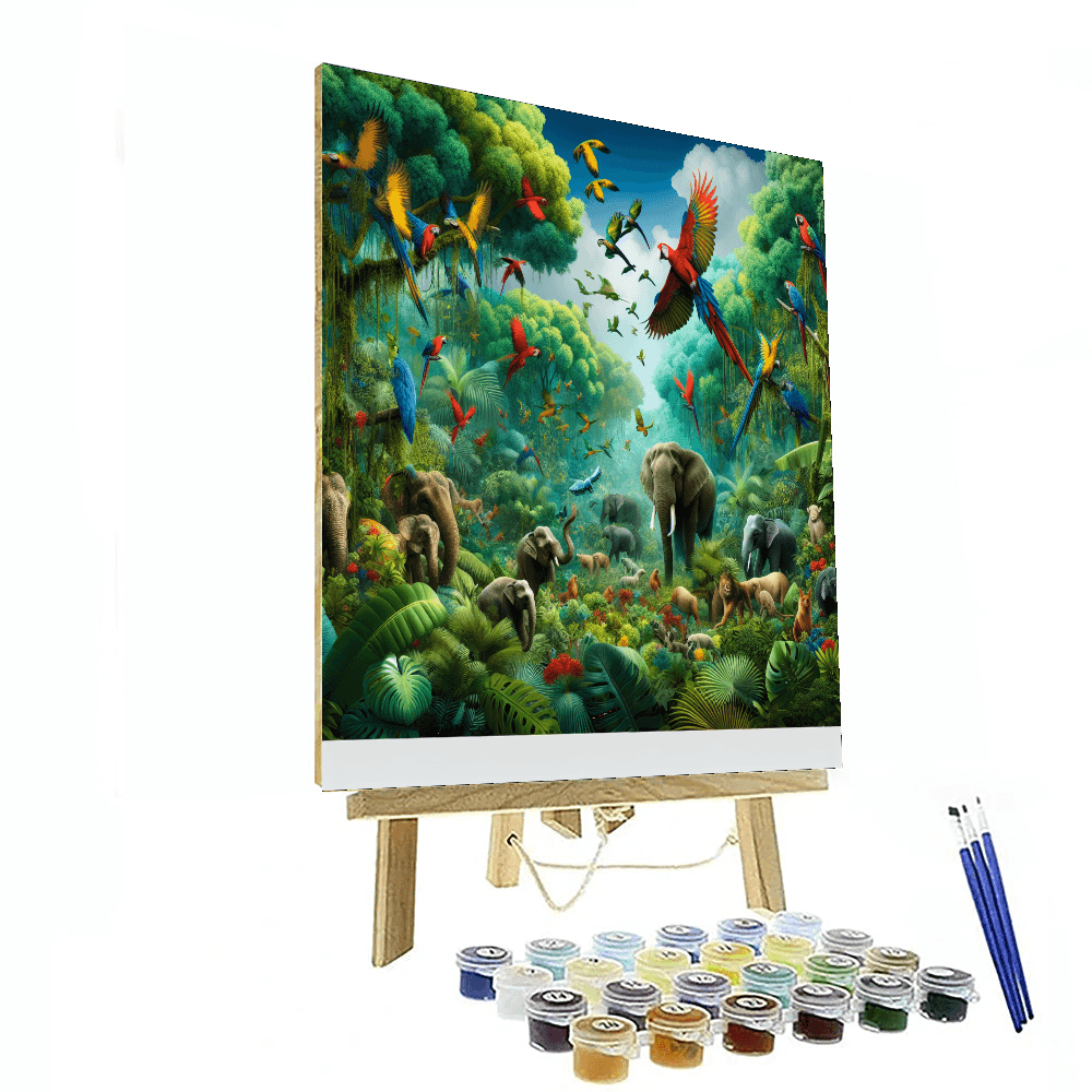 Jungle Carnival Wall Scene Numbered Painting Kits