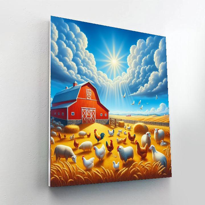 Sunny Farmyard Joy Paint By Numbers Art