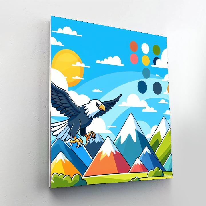 Majestic Mountain Eagle Painting Number Kit