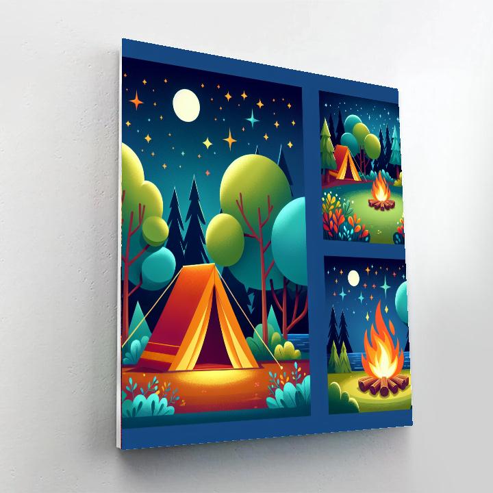 Happy Camping Scene Painting By Numbers Kit