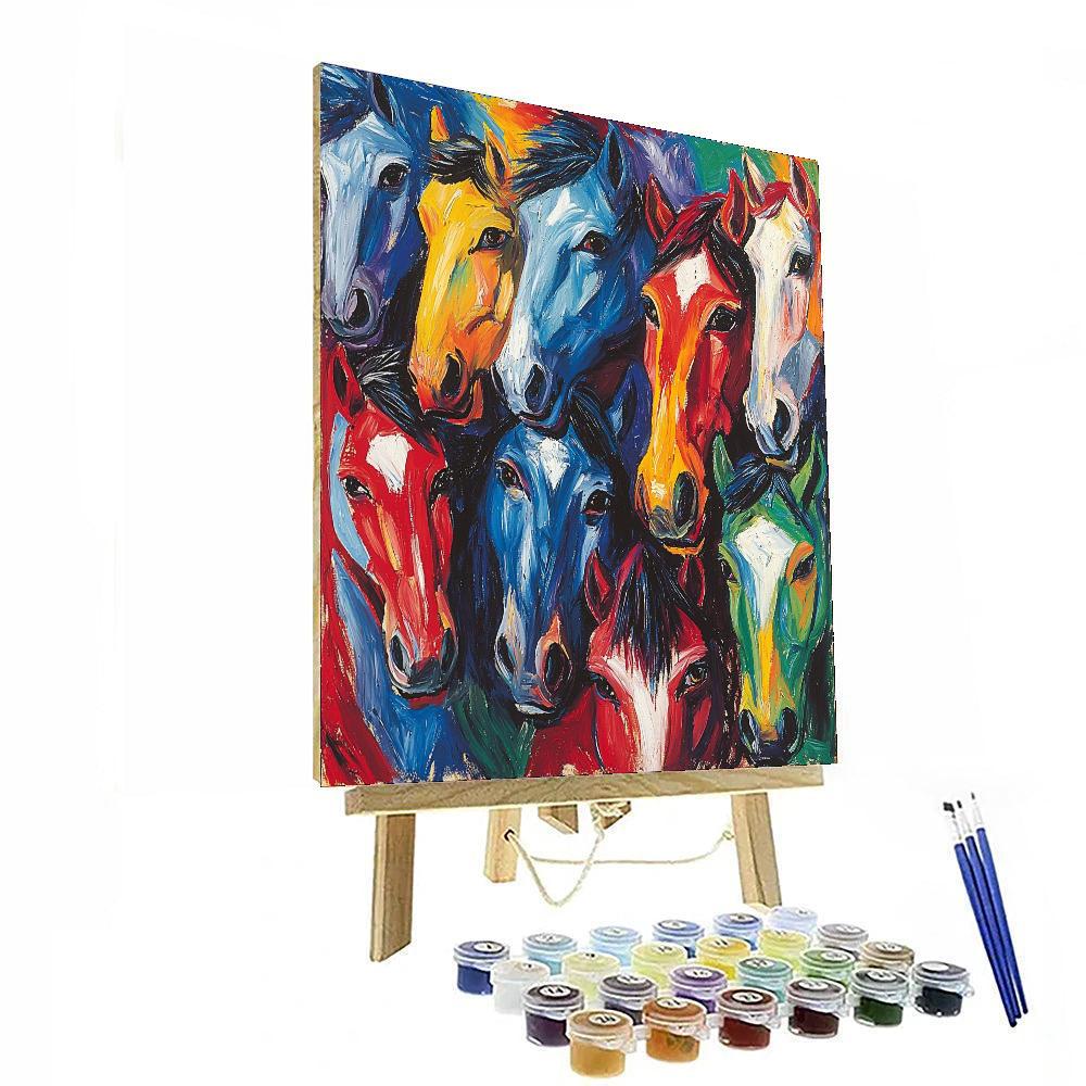 Franz Marc Inspired Expressionist Animal Kingdom  Numbered Painting Kits