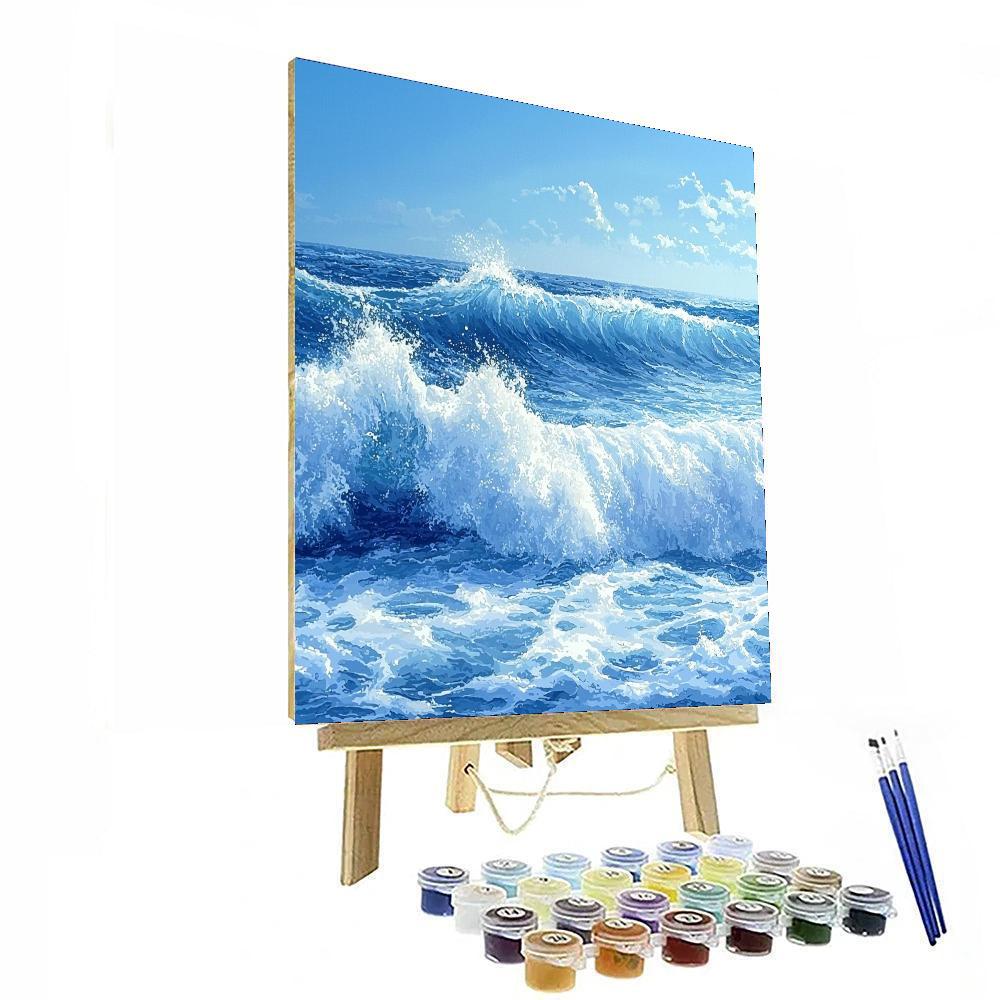 Michelangelo Inspired Celestial Wave Symphony  Paint By Number