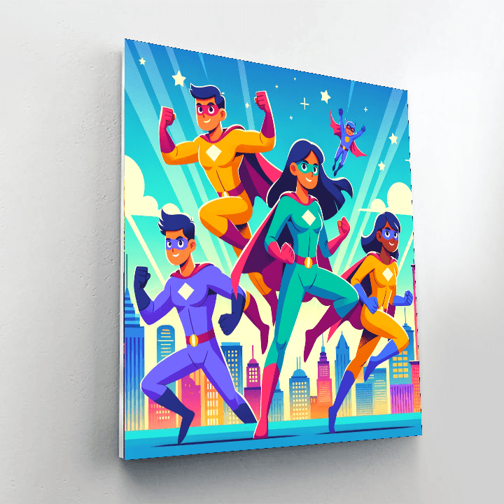 Dynamic Superhero Adventures Painting By Numbers Kit