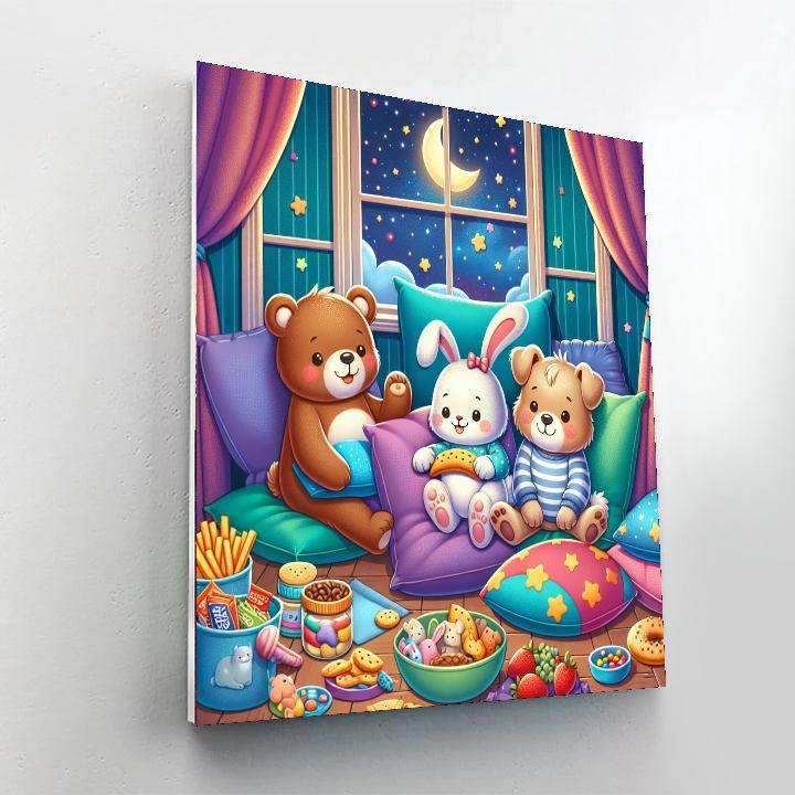 Cuddly Animal Sleepover Paint By Numbers