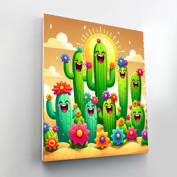 Cheery Cacti Painting Number Kit