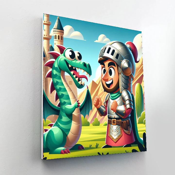 Knight's Dragon Battle Number Painting