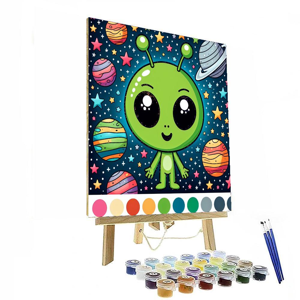 Astro Alien Paint By Numbers Art