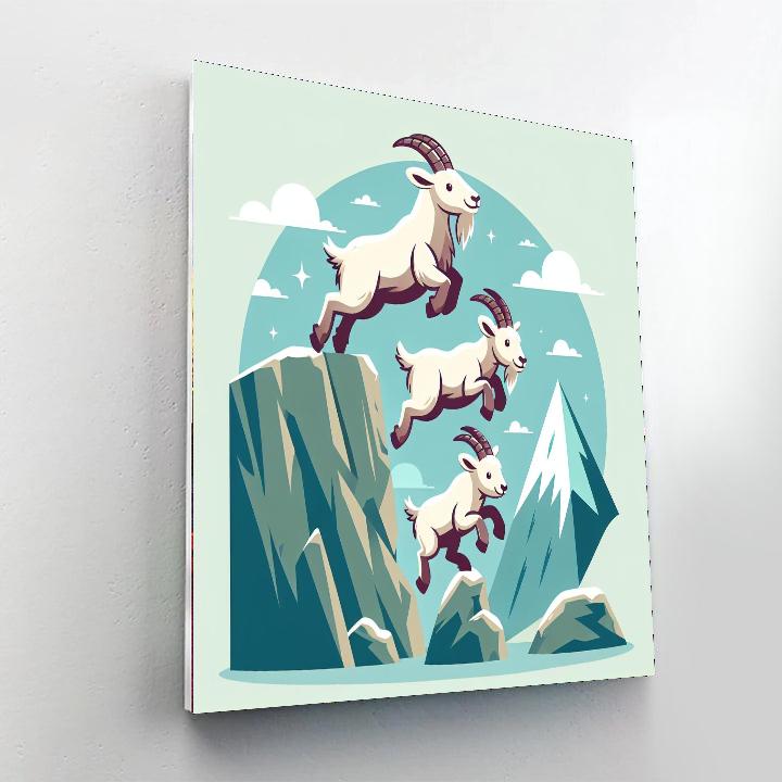 Mountain Goat High Jinks Number Painting