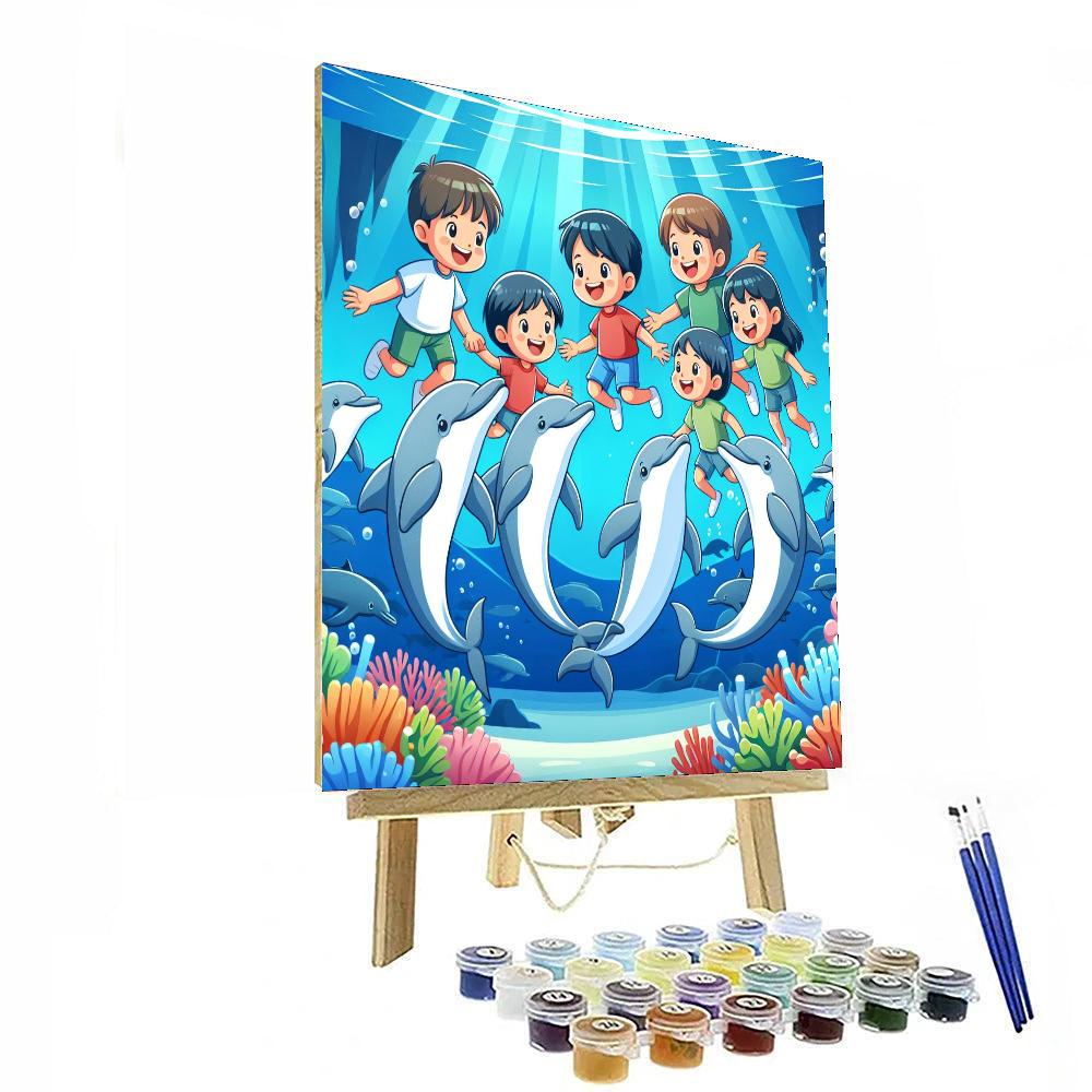 Dolphin Discovery Dive Paint By Color