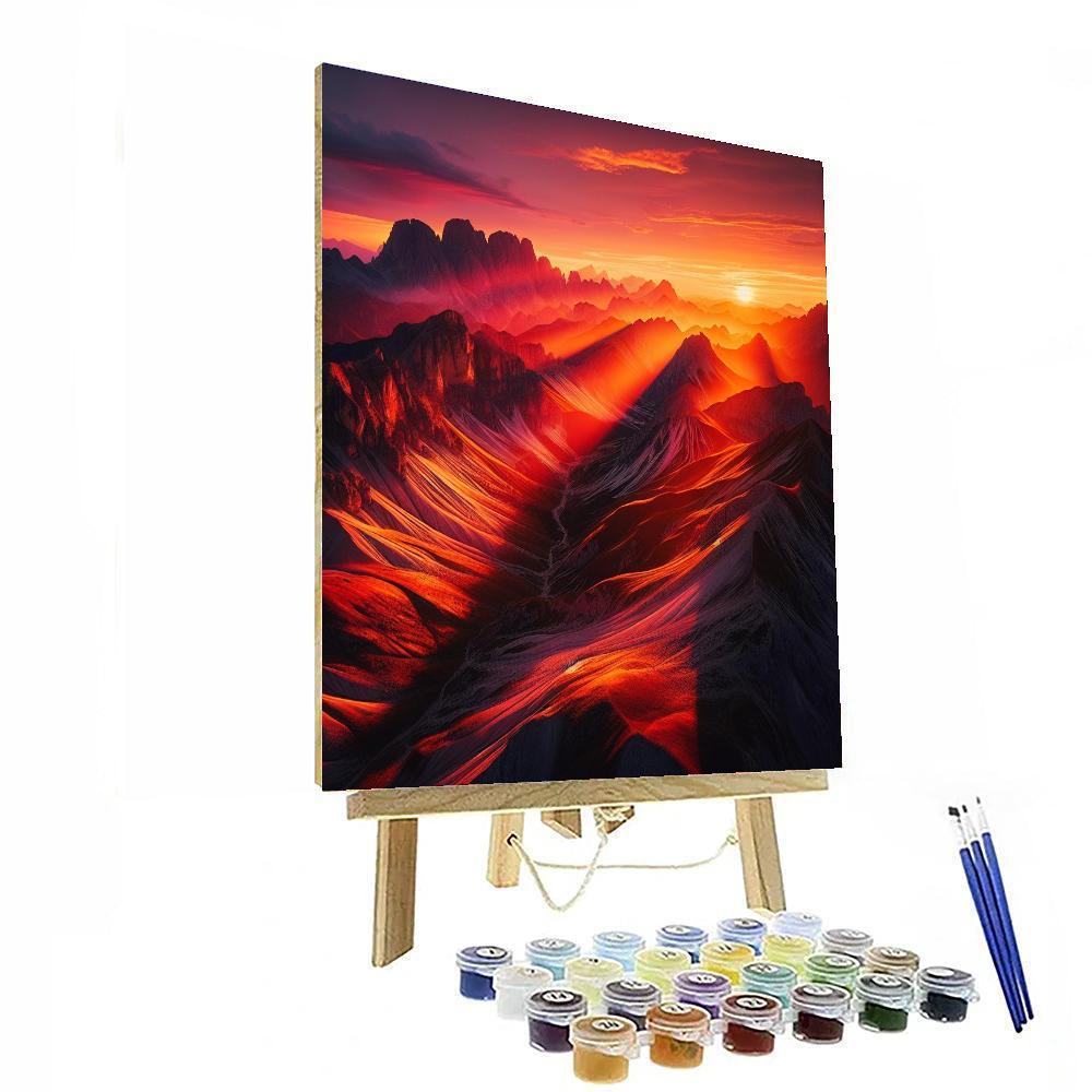 Sunset Over Mountain Majesty Paint By Numbers Art
