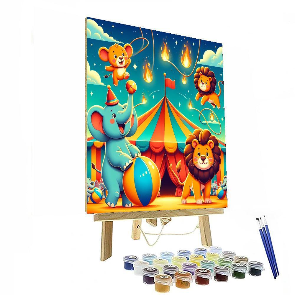 Cheery Circus Animals Paint By Numbers