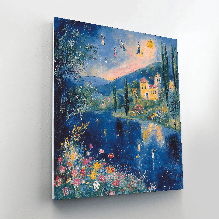Chagall Inspired Elysian Dreamscape  Painting By Numbers Kit