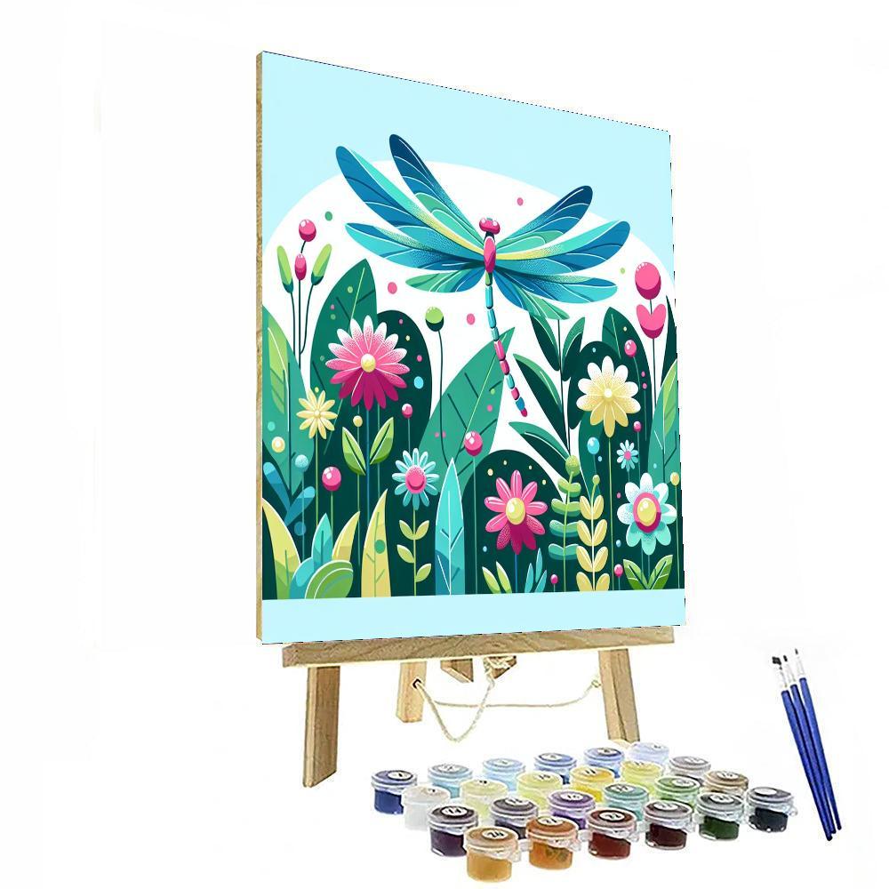 Playful Dragonfly Paint By Numbers Art