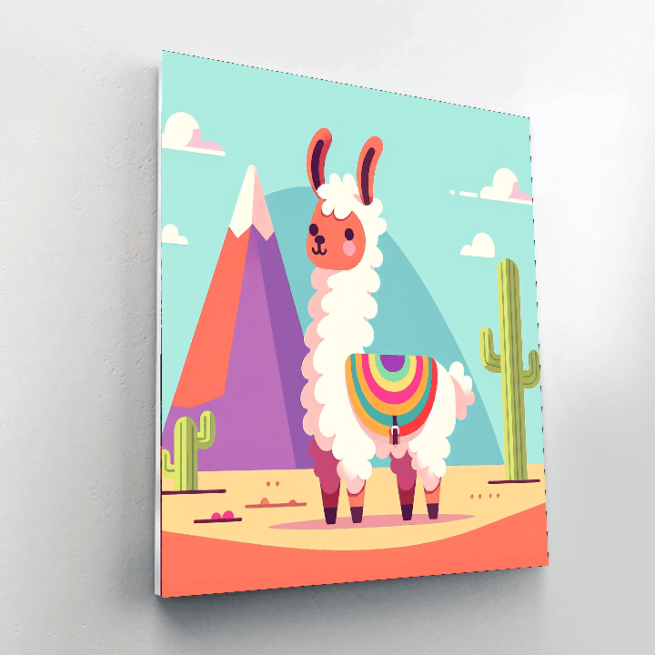 Lively Llamas Number Painting