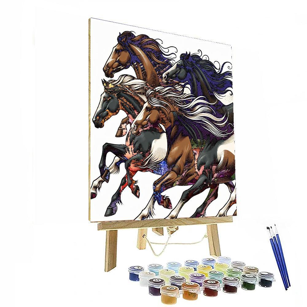 Majestic Horse Gallop Numbered Painting Kits