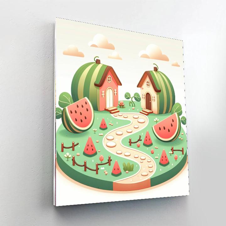 Whimsical Watermelon World Paint By Numbers Art