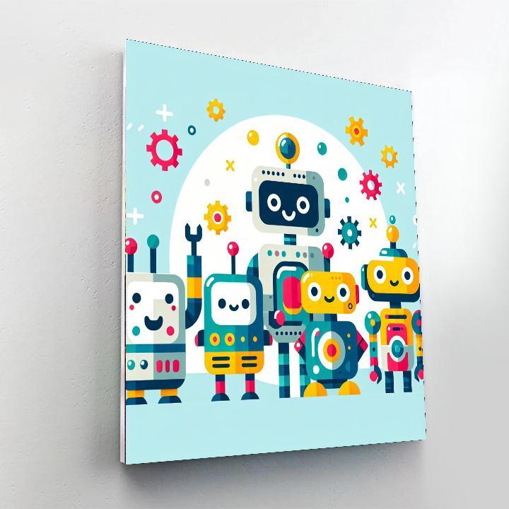 Creative Robot Friends Number Painting