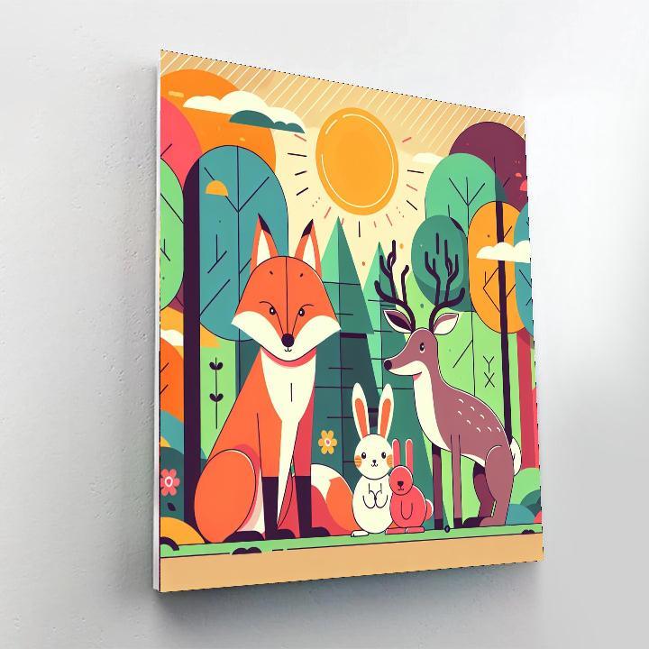 Cheerful Forest Critters Paint By Color